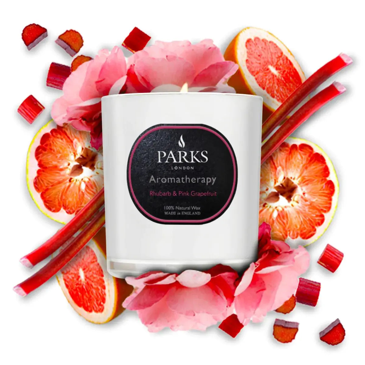 Rhubarb & Pink Grapefruit Candle — 220g Parks Candles