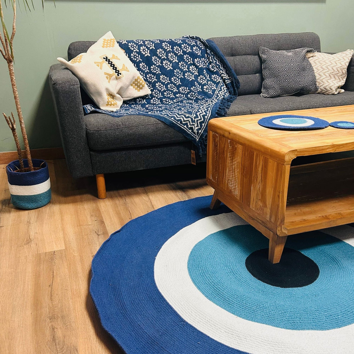 Cotton Rope Evil Eye Rug | 150 X 150cm