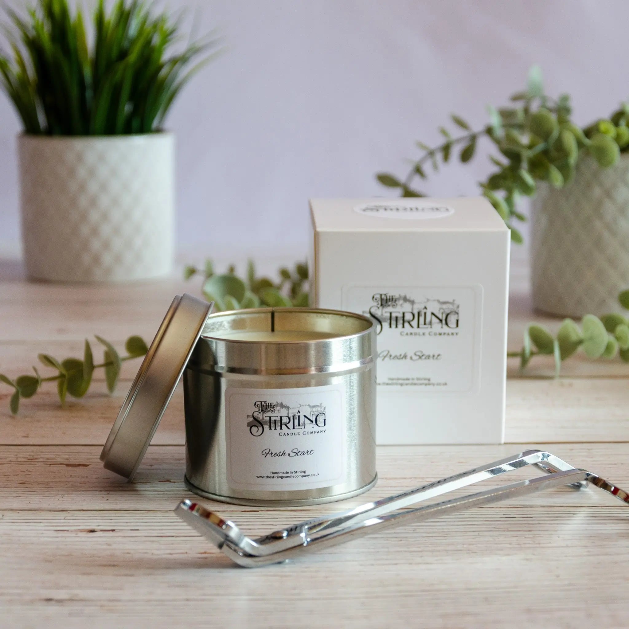 Fresh Start – Travel Tin Candle – Wooden Wick The Stirling Candle Company