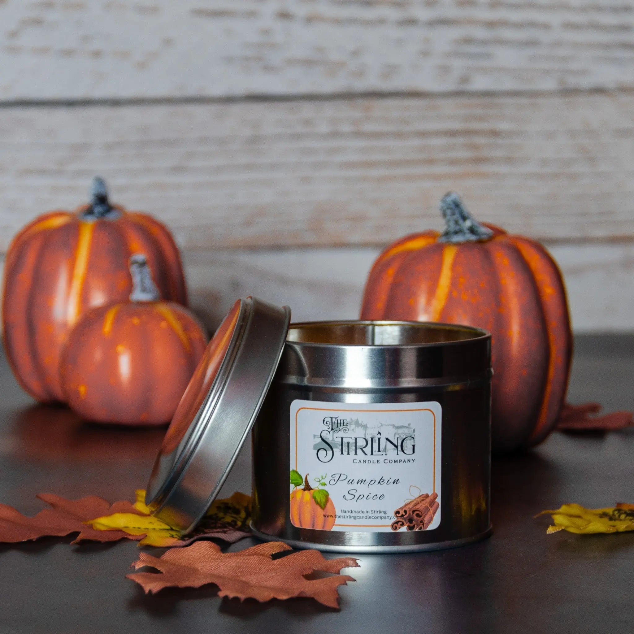 Pumpkin Spice – Travel Tin – Cotton Wick The Stirling Candle Company