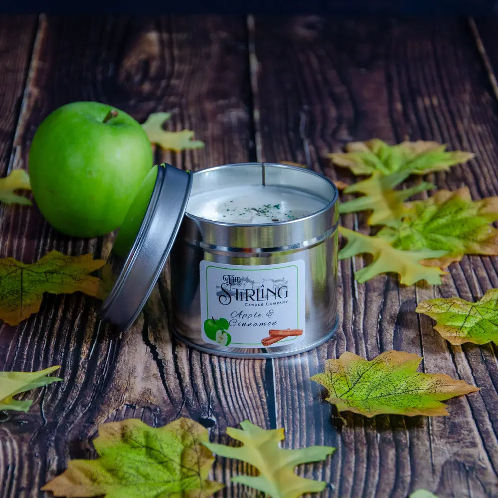Apple & Cinnamon – Travel Tin Candle – Cotton Wick The Stirling Candle Company