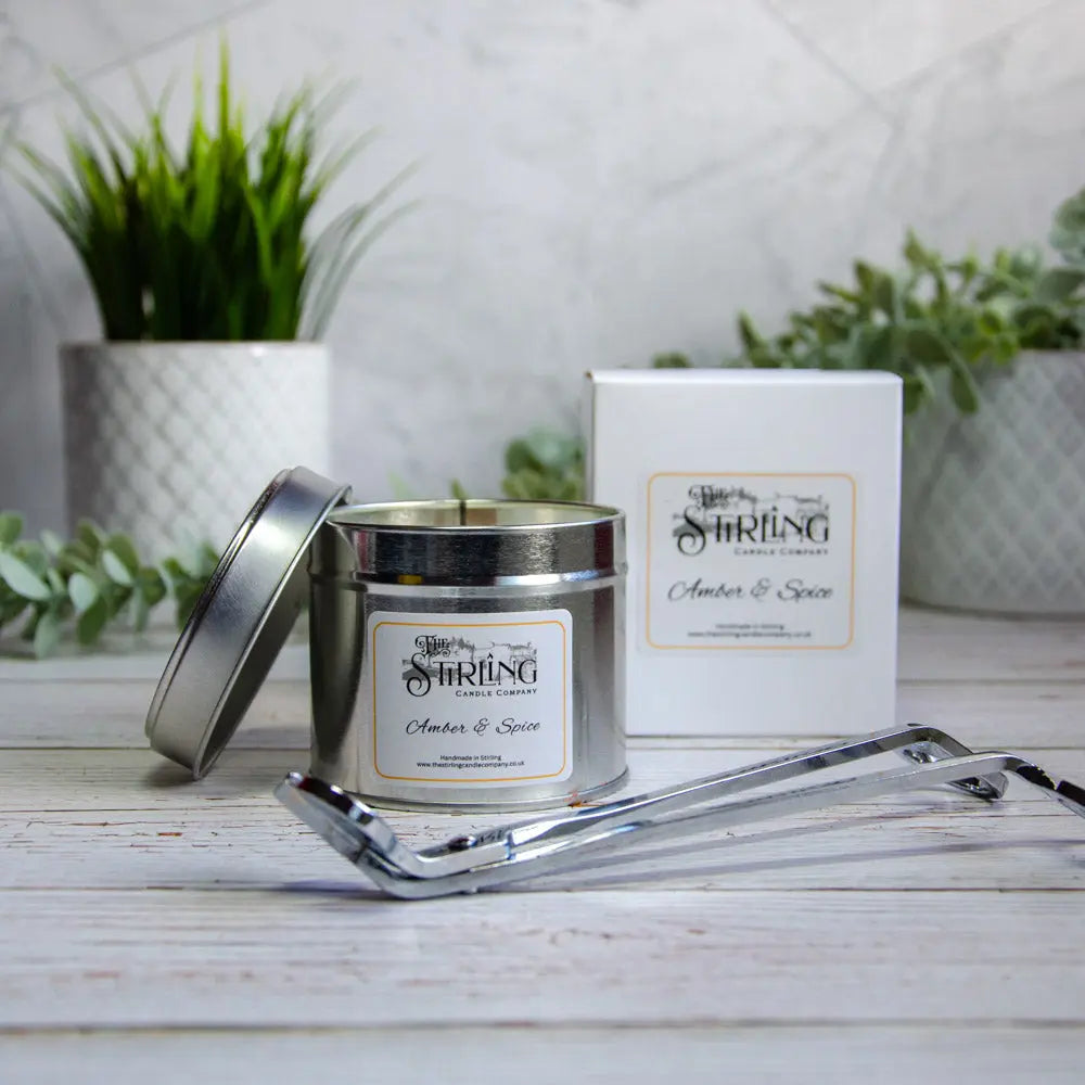 Amber & Spice – Travel Tin Candle – Wooden Wick
