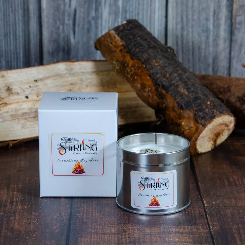 Crackling Log Fire – Travel Tin Candle – Cotton Wick