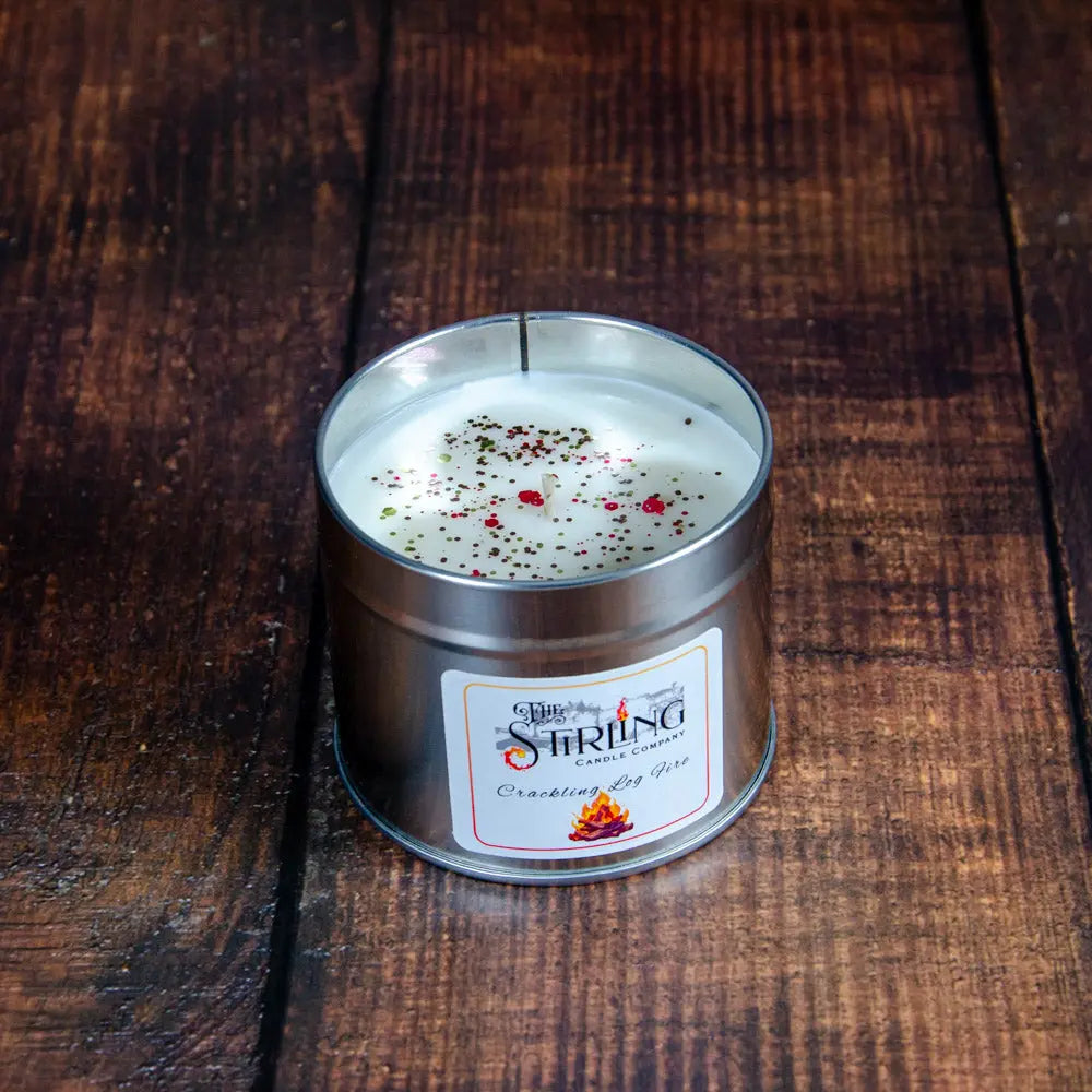 Crackling Log Fire – Travel Tin Candle – Cotton Wick