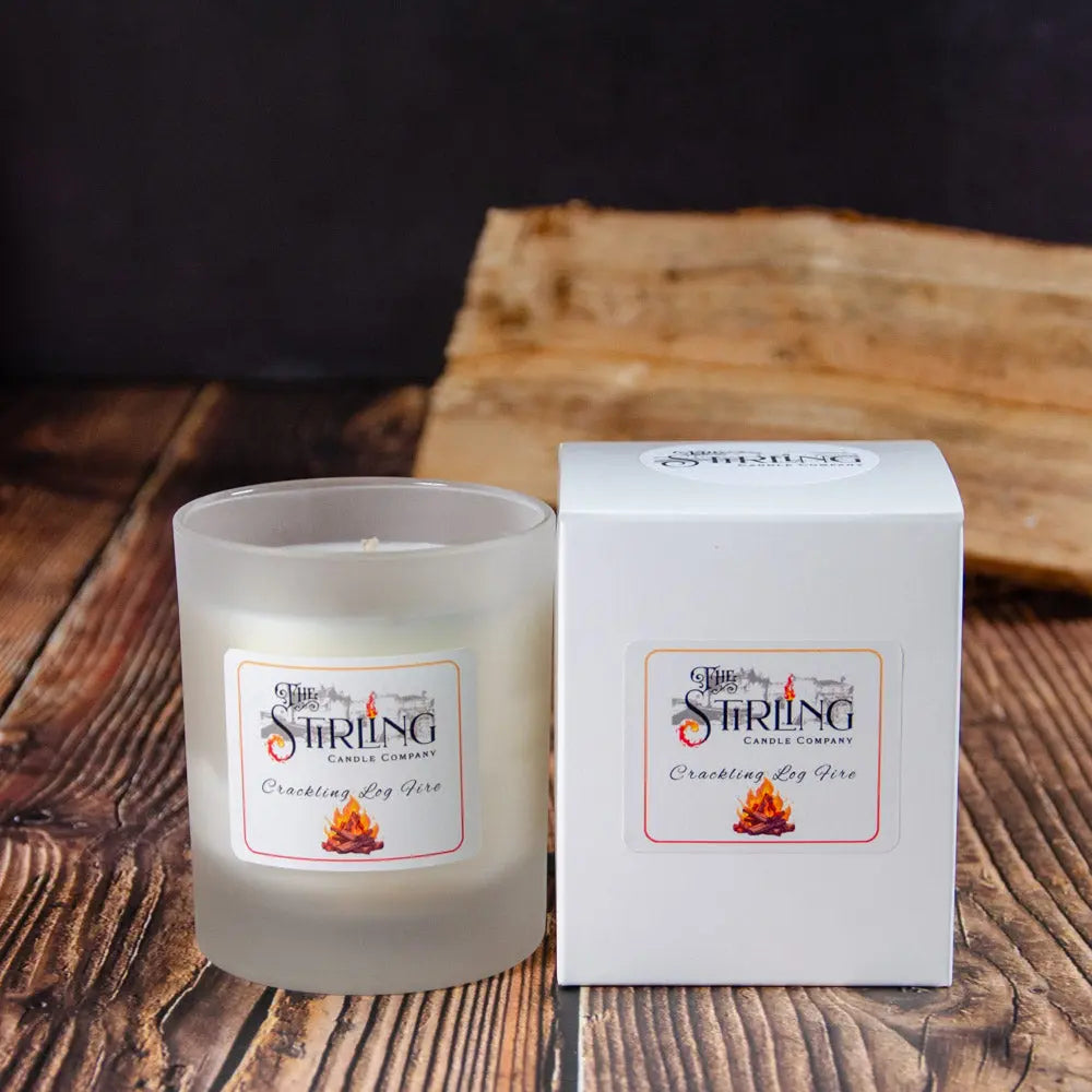 Crackling Log Fire – Medium Candle The Stirling Candle Company