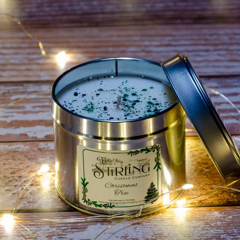 Christmas Tree – Travel Tin Candle – Cotton Wick The Stirling Candle Company