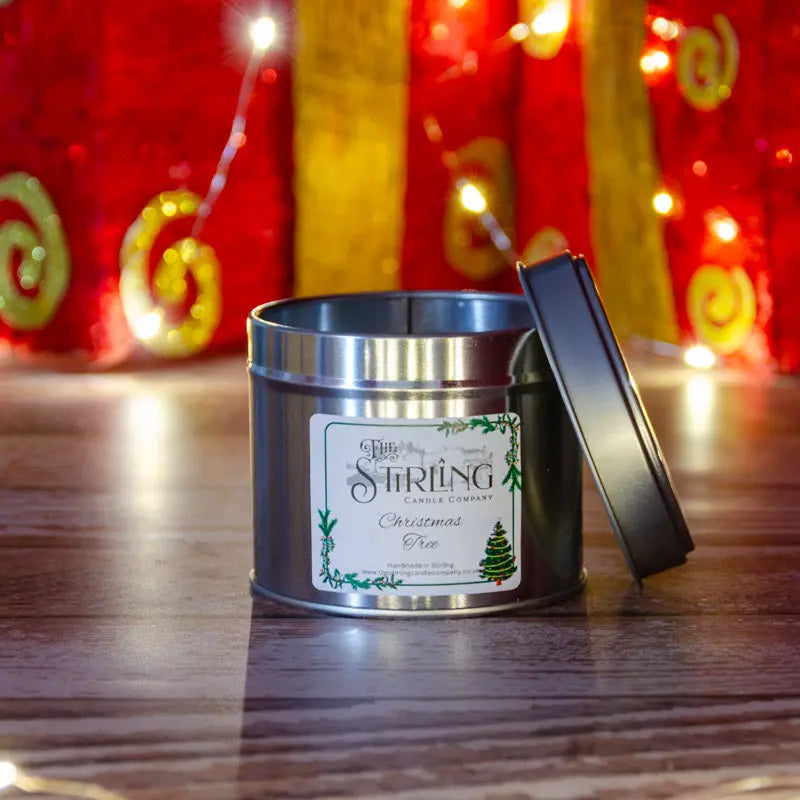 Christmas Tree – Travel Tin Candle – Cotton Wick The Stirling Candle Company