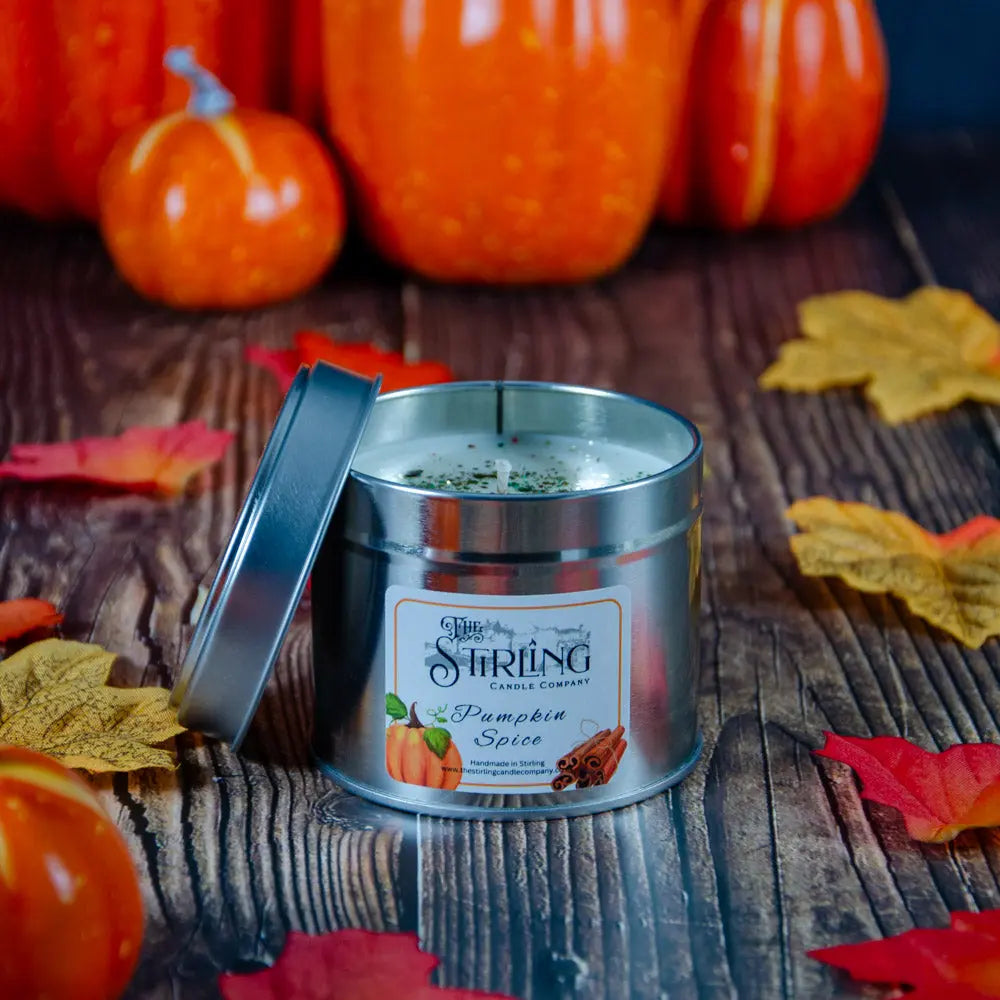 Pumpkin Spice – Travel Tin – Cotton Wick The Stirling Candle Company
