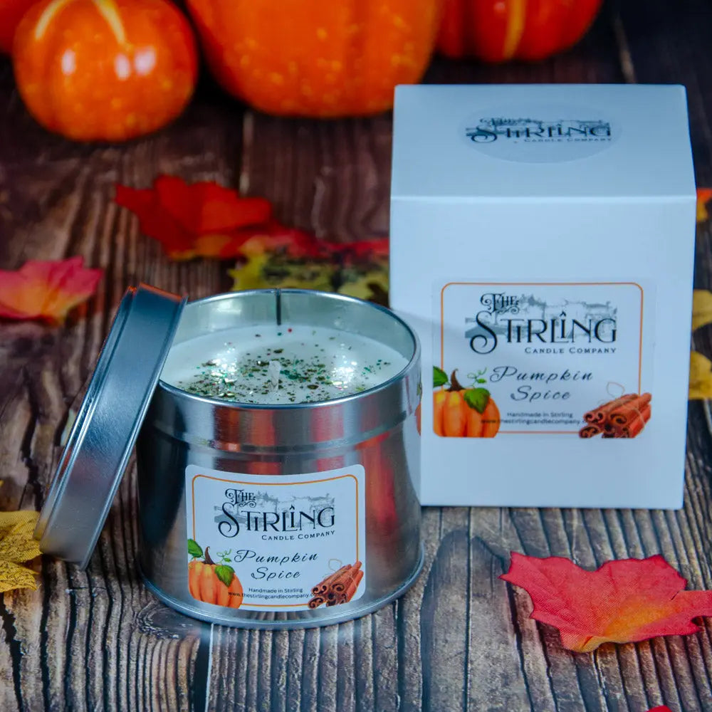 Pumpkin Spice – Travel Tin – Cotton Wick The Stirling Candle Company