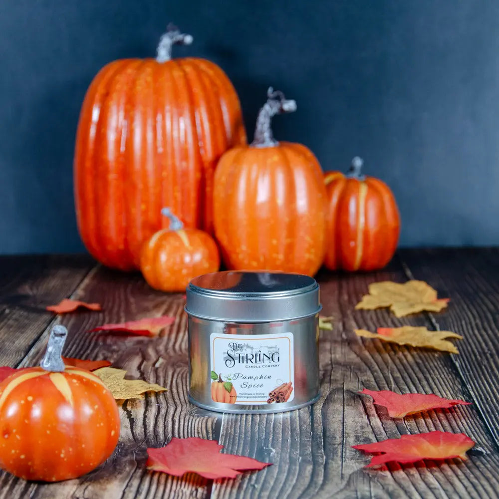Pumpkin Spice – Travel Tin – Cotton Wick The Stirling Candle Company