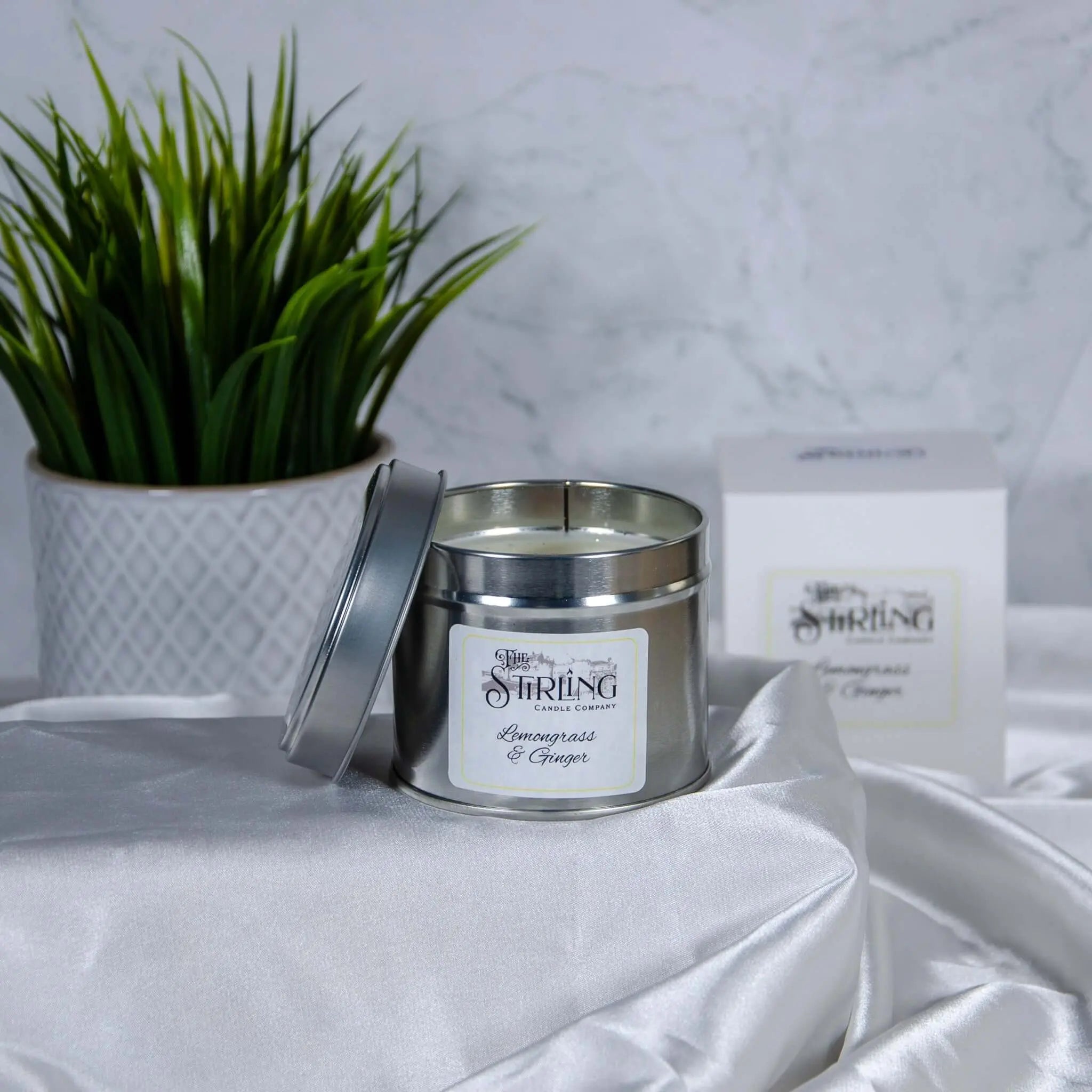 Lemongrass & Ginger – Travel Tin Candle – Wooden Wick The Stirling Candle Company