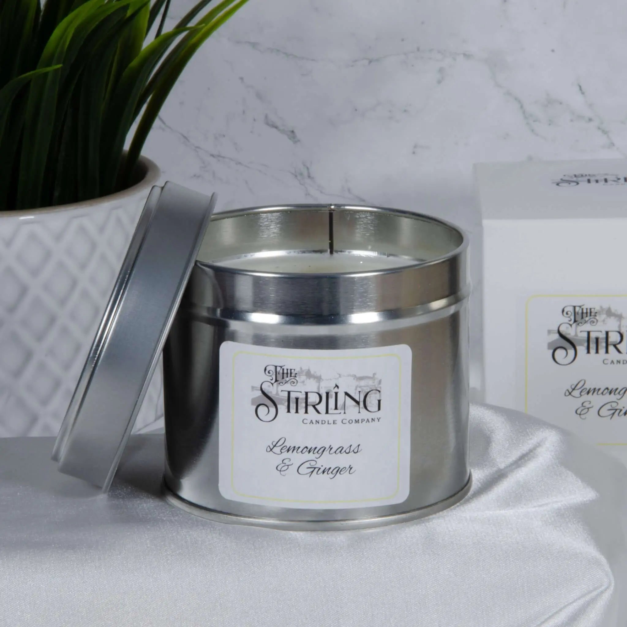 Lemongrass & Ginger – Travel Tin Candle – Wooden Wick The Stirling Candle Company