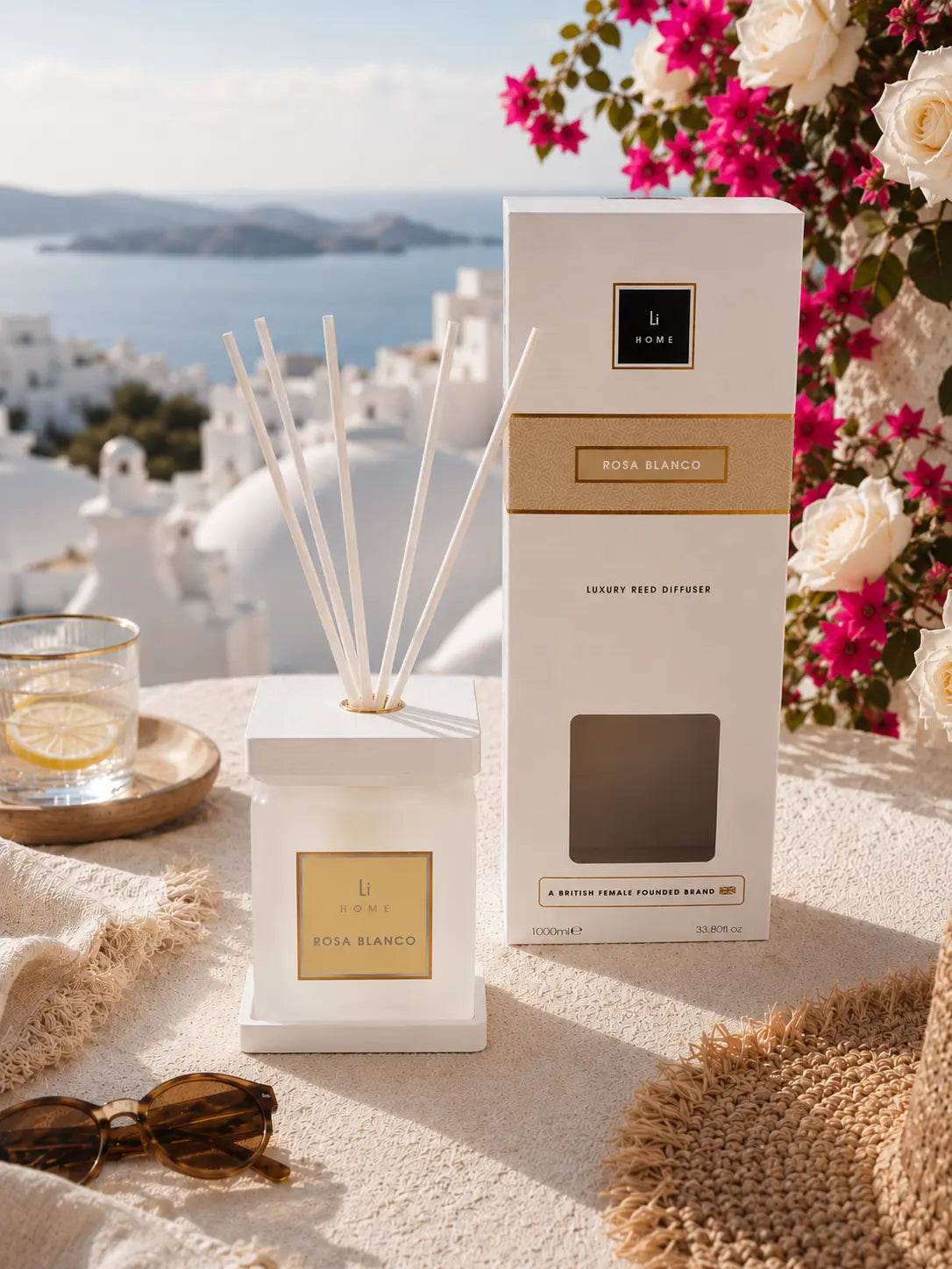 ROSA BLANCO WHITE SQUARE REED DIFFUSER Lifestyle Home Collection