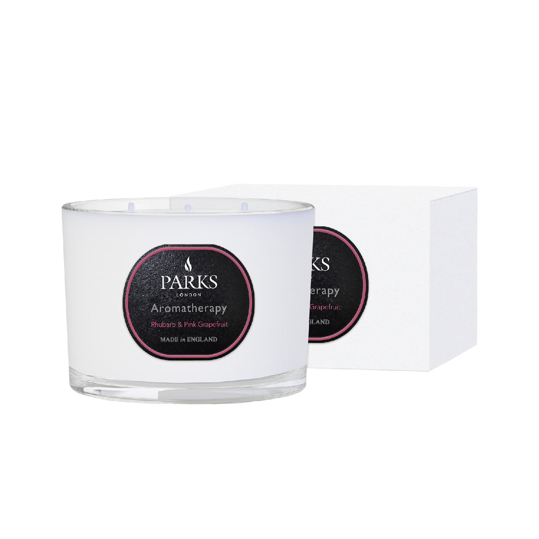 Rhubarb & Pink Grapefruit 3 Wick Candle