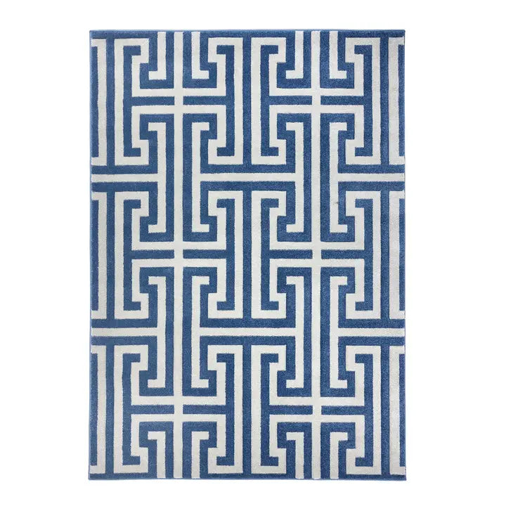 Origins Greek Key Rug | Navy/Grey