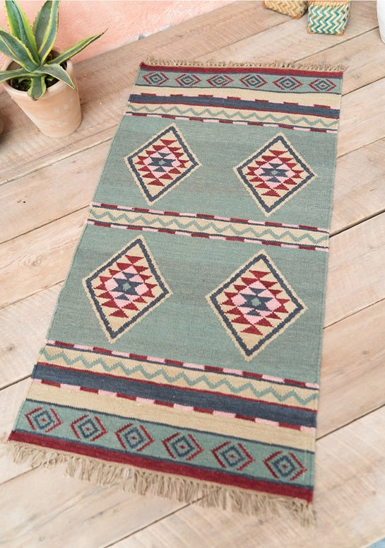 Anaya Hand Woven Wool/Cotton Kilim Rug