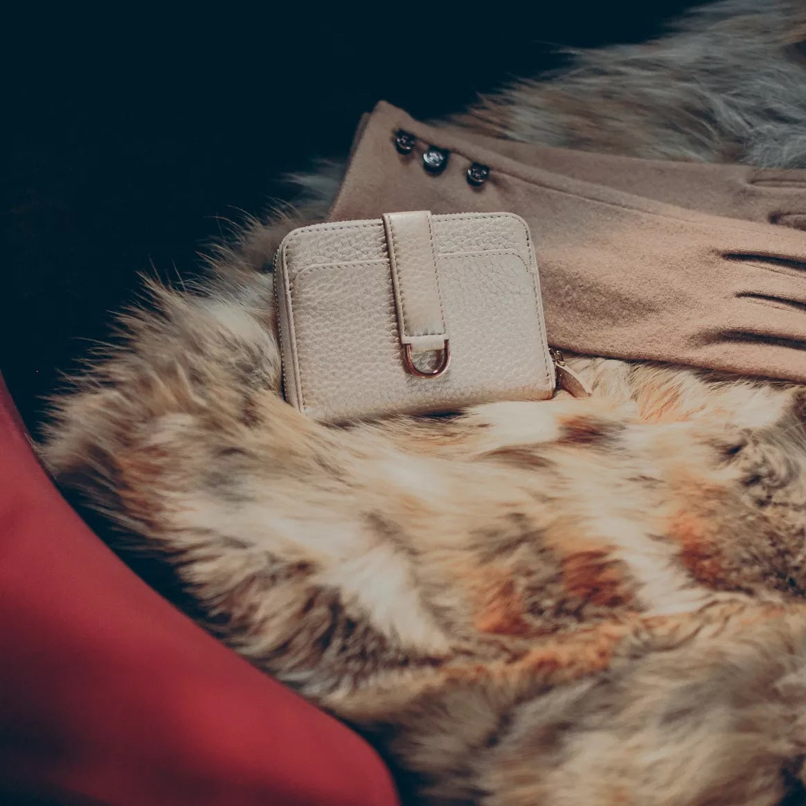 VAULTSKIN BELGRAVIA Zipper Wallet with RFID Blocking (Champagne)