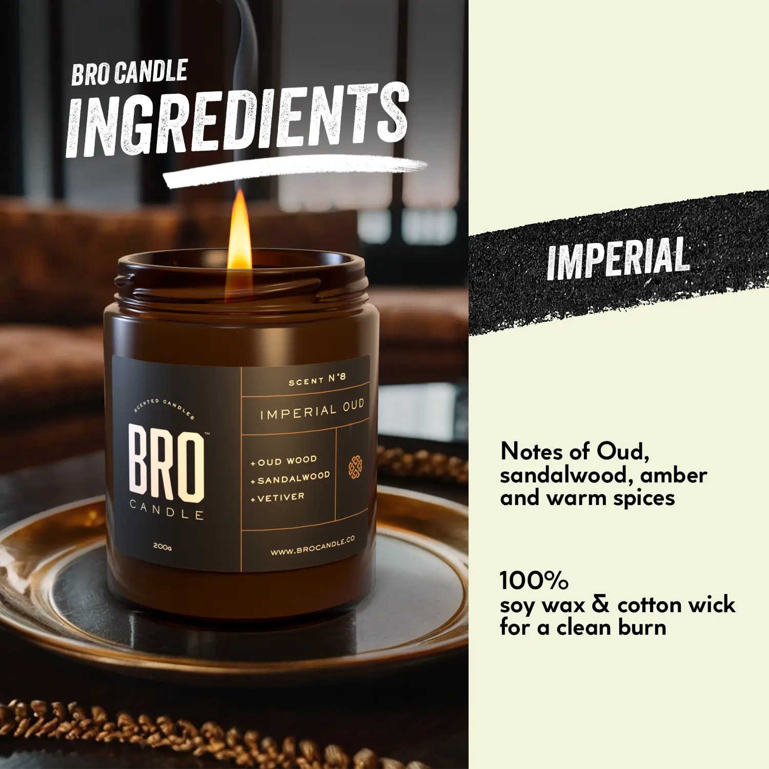 Imperial Oud Wax Melts Bro Candle