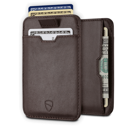 VAULTSKIN CHELSEA LEATHER CARD HOLDER WITH RFID BLOCKING (BROWN)