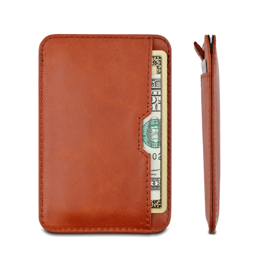 VAULTSKIN CHELSEA LEATHER CARD HOLDER WITH RFID BLOCKING | COGNAC