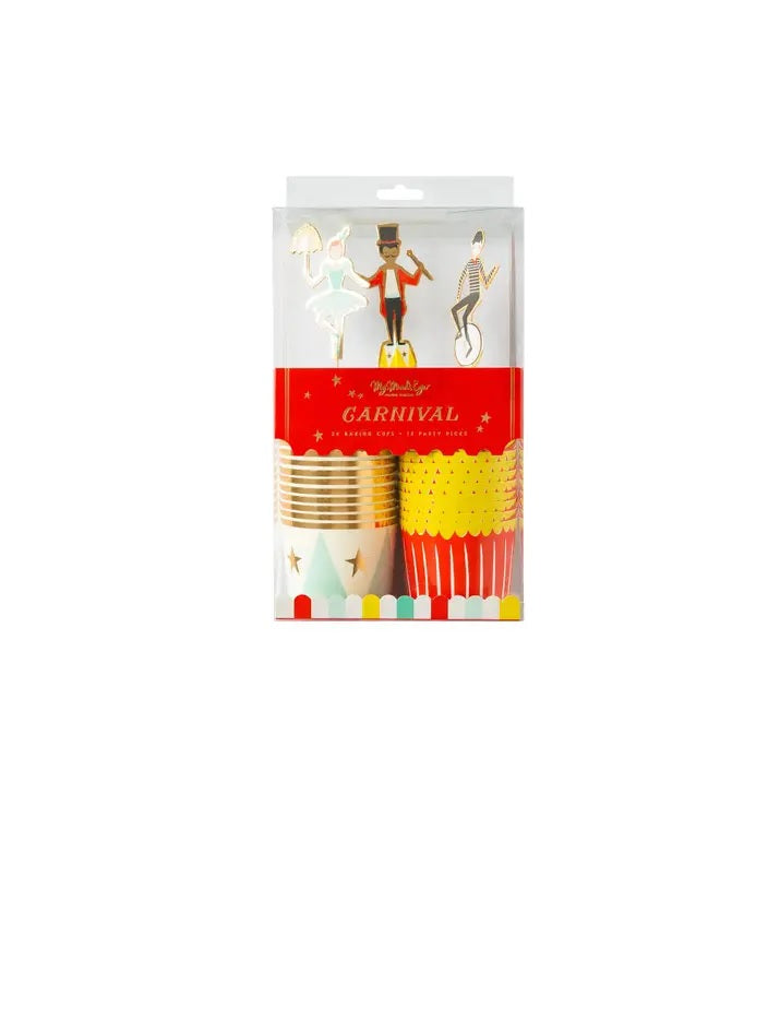 Carnival Baking Cups with Cupcake Picks