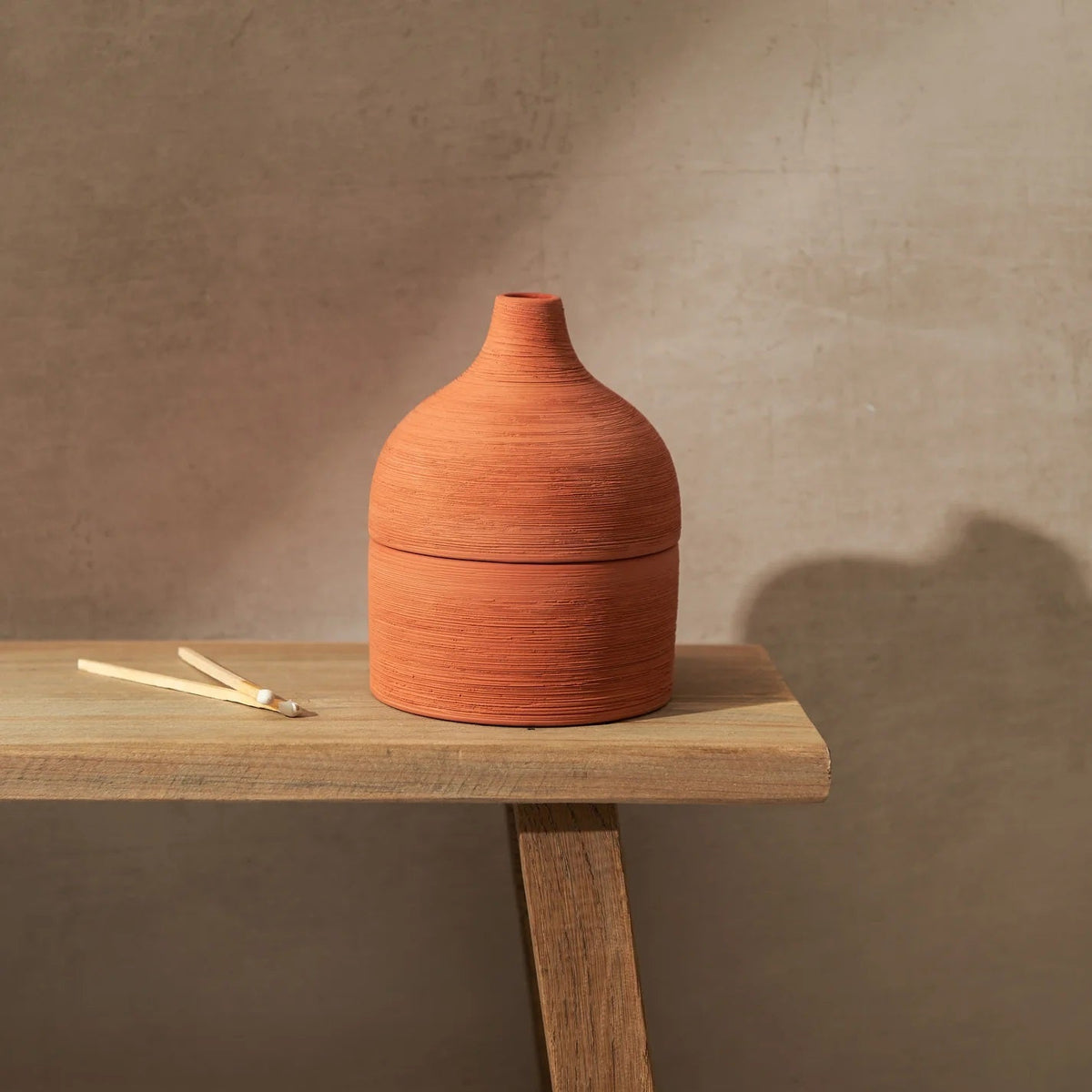Moroccan Textured Terracotta Ceramic Candle