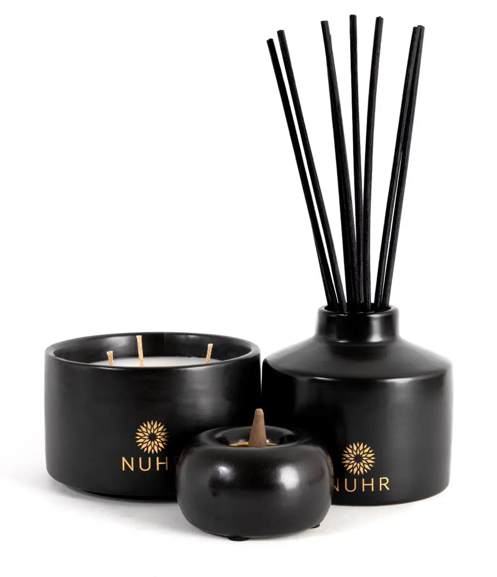 Miraj Reed Diffuser 200ml / 400ml in Black or White Ceramic Holder NUHR Home