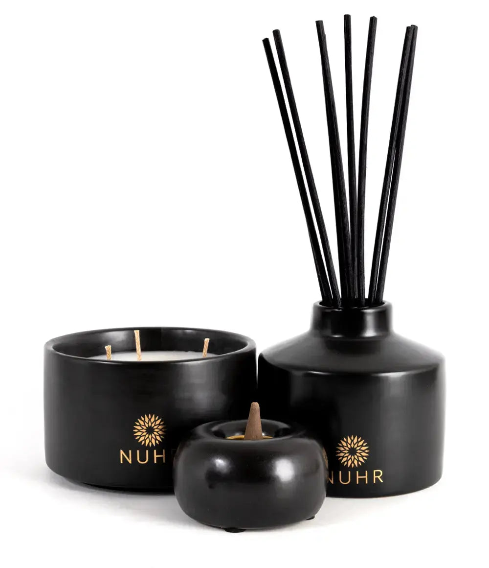 3 Wick Ceramic Candle - Burj in Black or White NUHR Home