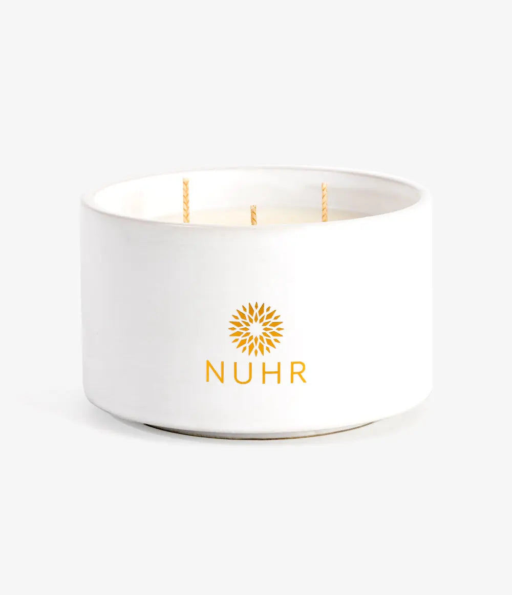 3 Wick Ceramic Candle - Dubai in Black or White NUHR Home