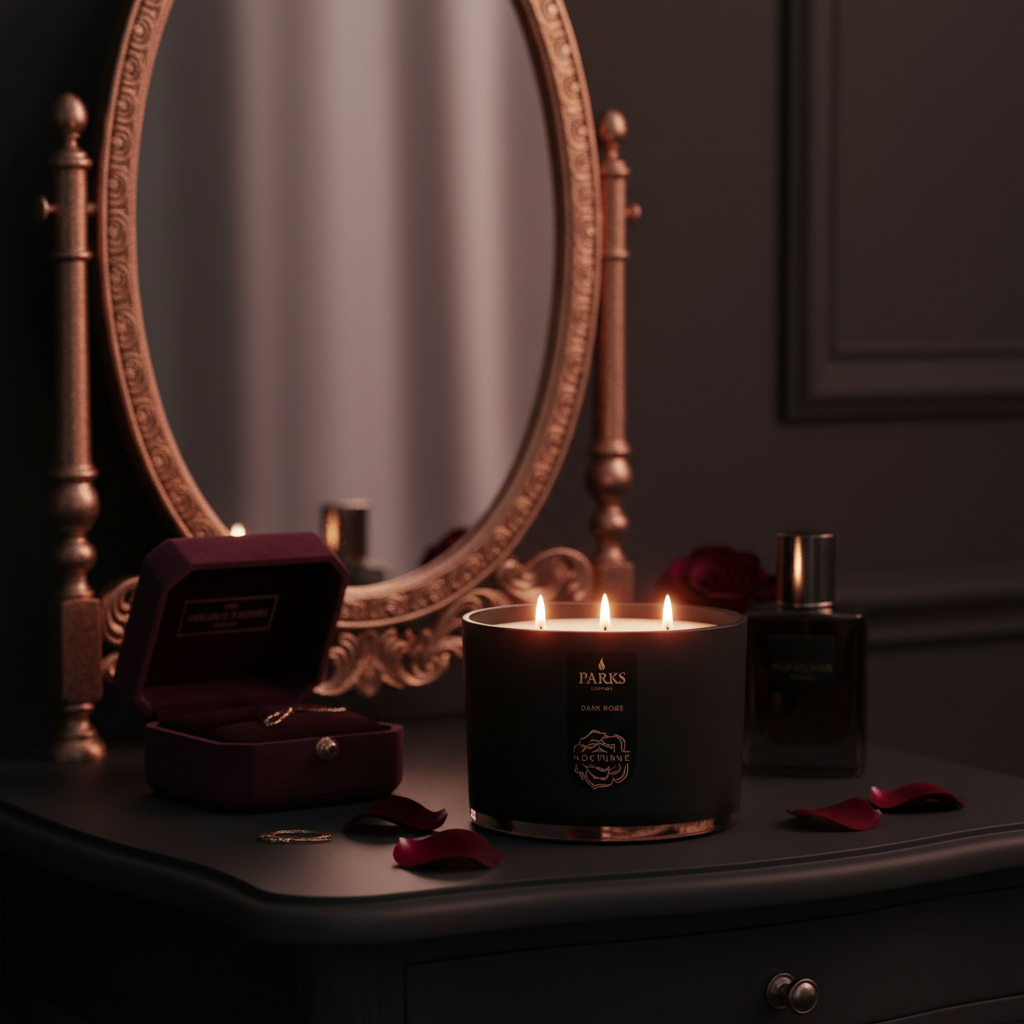 Dark Rose 3 Wick Candle