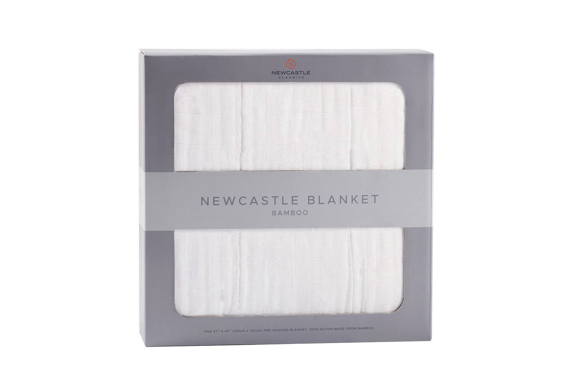 Pure White Bamboo Newcastle Blanket