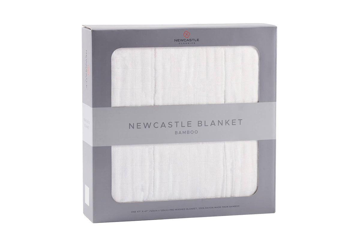 Pure White Bamboo Newcastle Blanket