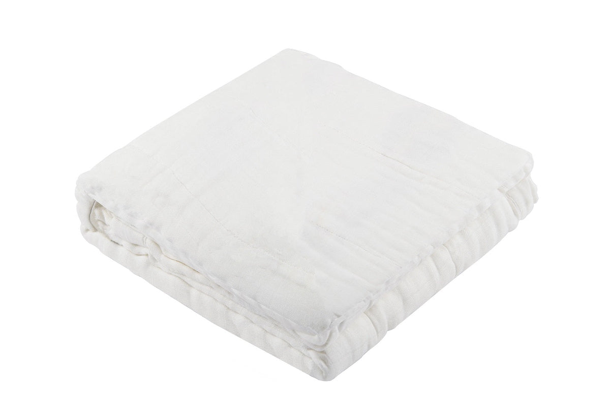 Pure White Bamboo Newcastle Blanket