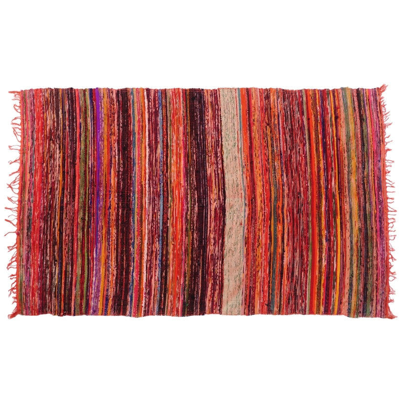 Red Recycled Fabric Rug