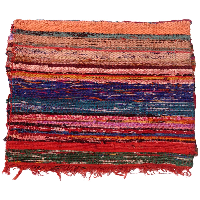 Red Recycled Fabric Rug