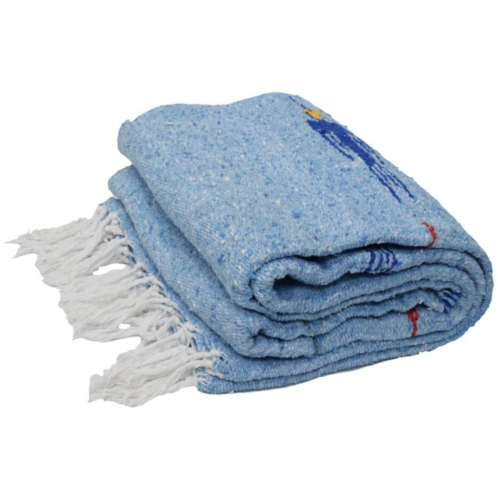 Sky Blue Baja Thunderbird Mexican Blanket