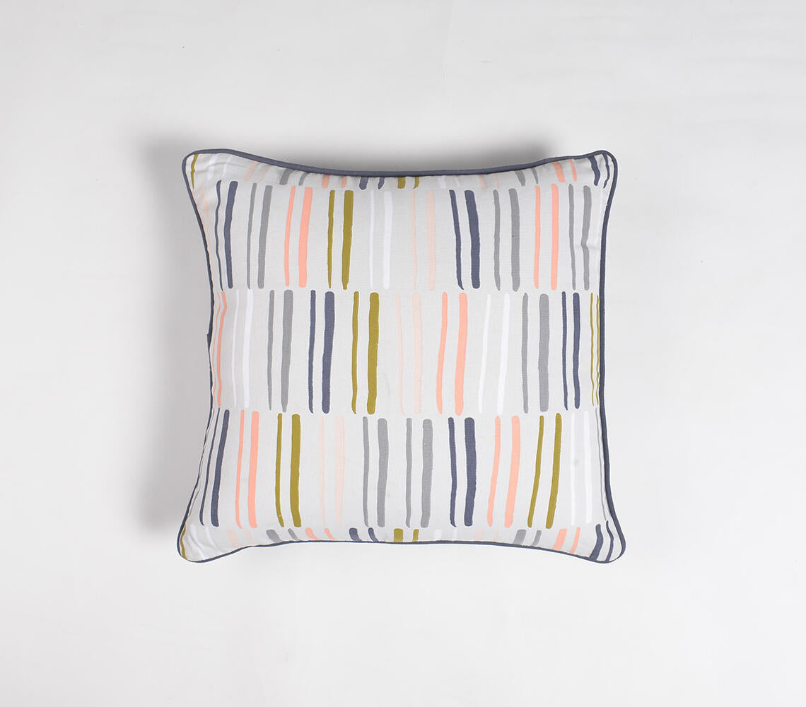 Splashy line printed cushion cover