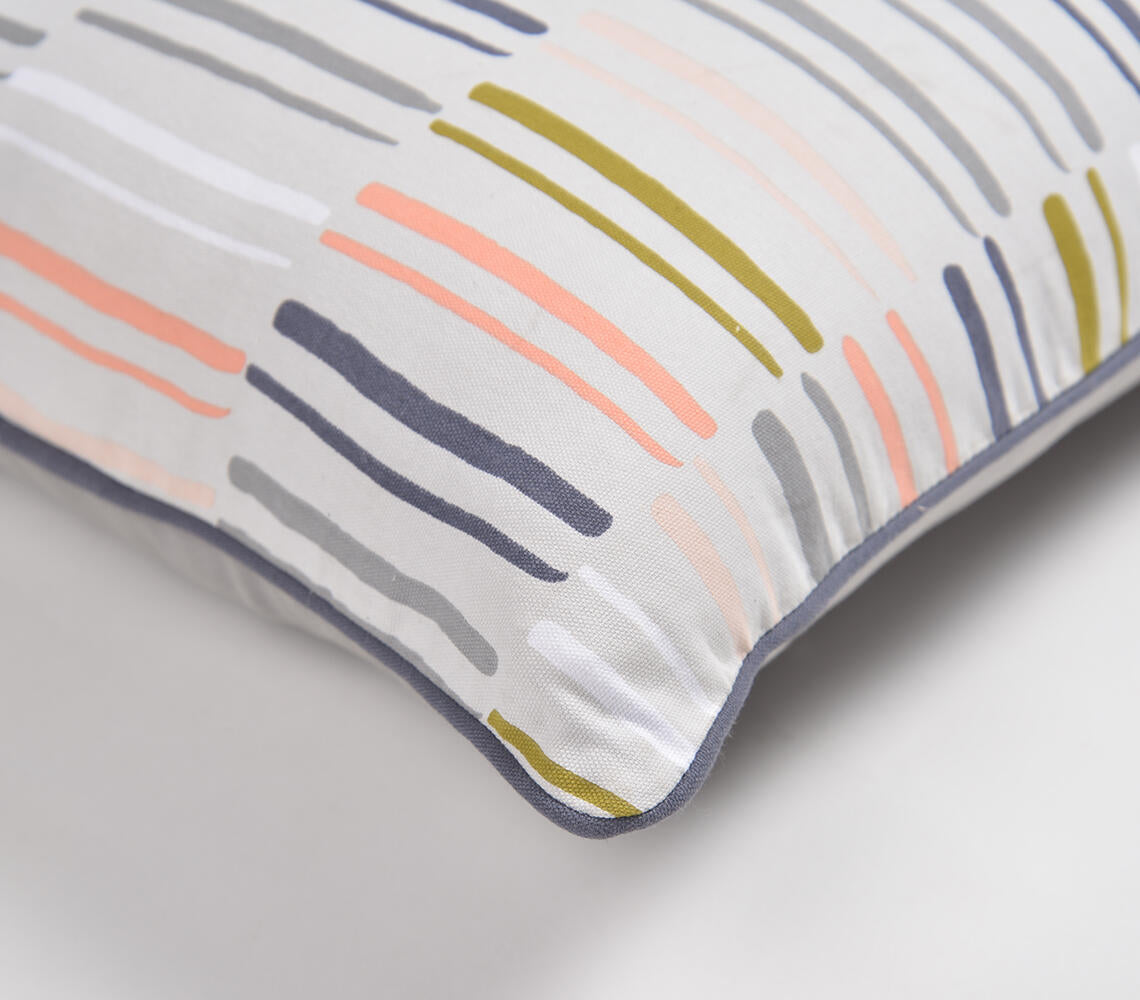 Splashy line printed cushion cover