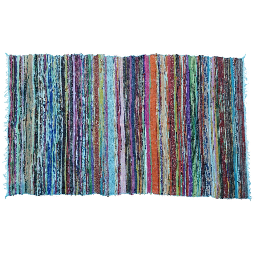 Turquoise Recycled Fabric Rug