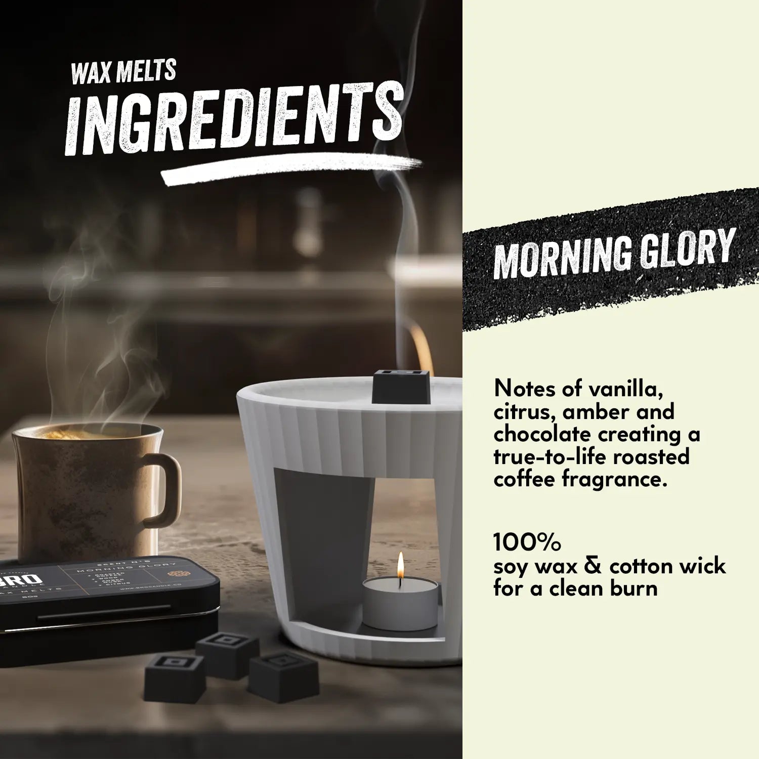 Morning Glory Wax Melts Bro Candle
