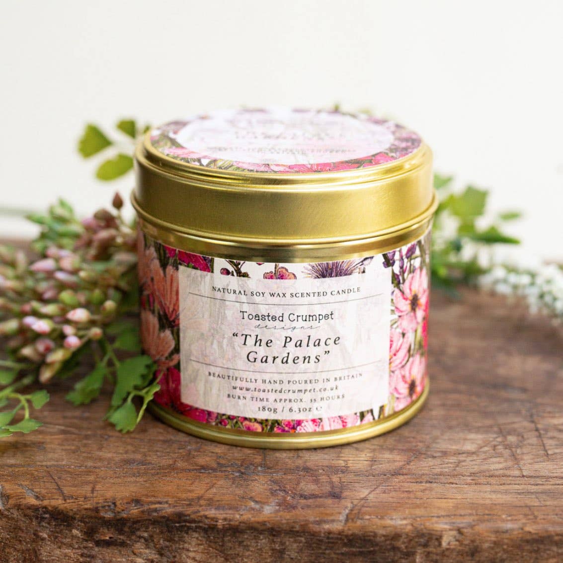 The Palace Gardens Candle in a Matt Gold Tin