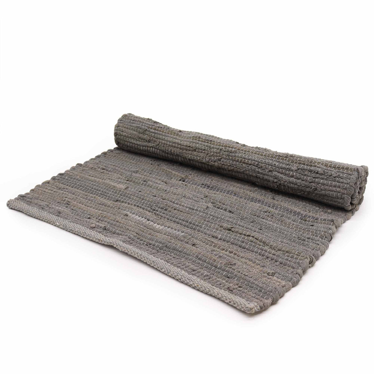 Indian Handloom Cotton Rug | Charcoal