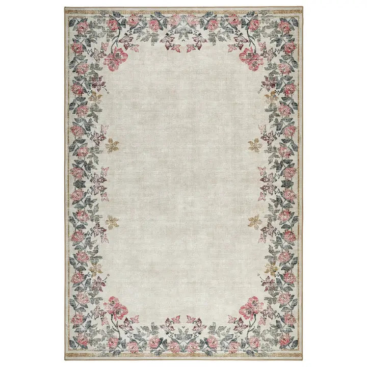 Rug Eco-Washable Botanical Border