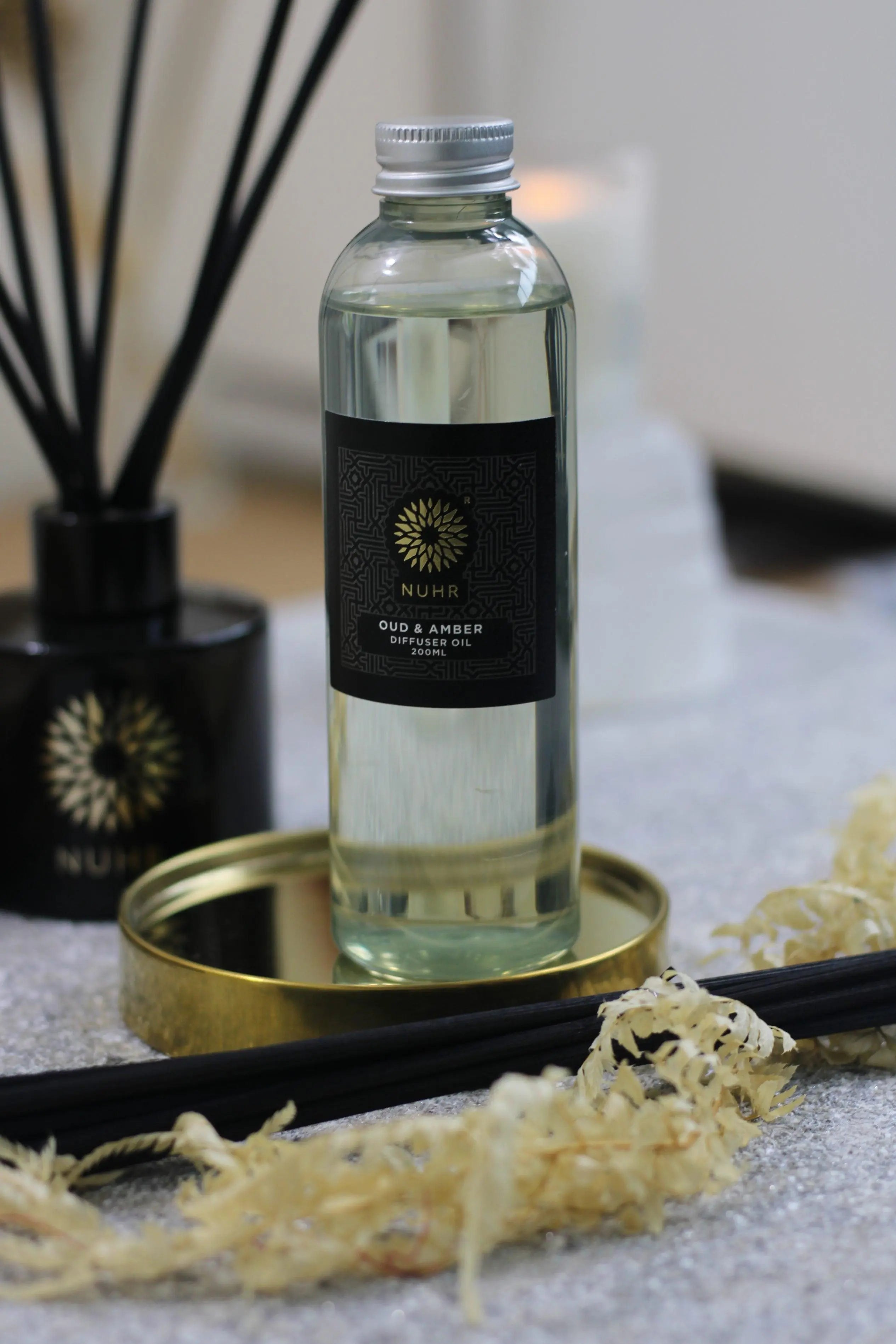 Oud and Amber Luxury Reed Diffuser Refill 200ml NUHR Home