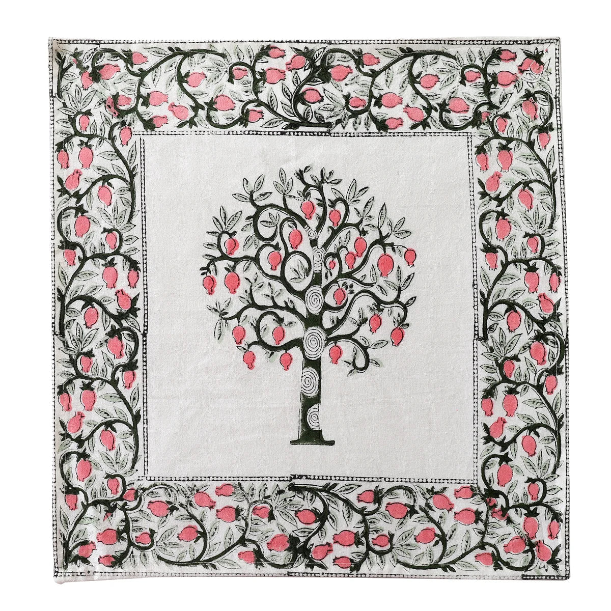Tree Block Printed Luxe Table cloth | Set of 7